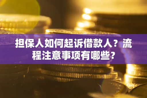 北京担保人如何起诉借款人？流程注意事项有哪些？